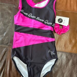 Beam Queen Gymnastics leo- Pink and Black
